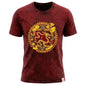 Nomad Sari Stonewashed Cotton T-Shirt - Dragon Mandala - Maroon - XL
