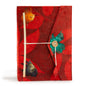 Lokta Bold Floral Notebook – Large (21x15cm) – 45 Leaves – Includes Bookmark – Ruby