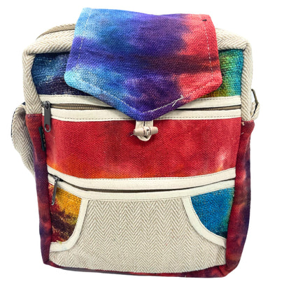 Tie-dye Hemp Messenger Bag 2 Zip & Flop