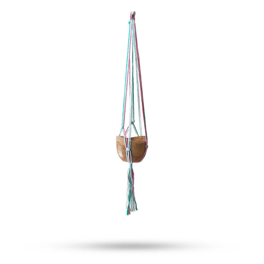 Macrame Pot Holder Classic - Pastel Tones Terrace Medium Pot