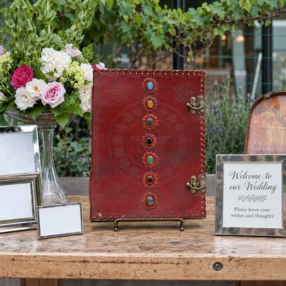 Huge 7 Chakra Leather Book (25x32.5cm - 200 pages)