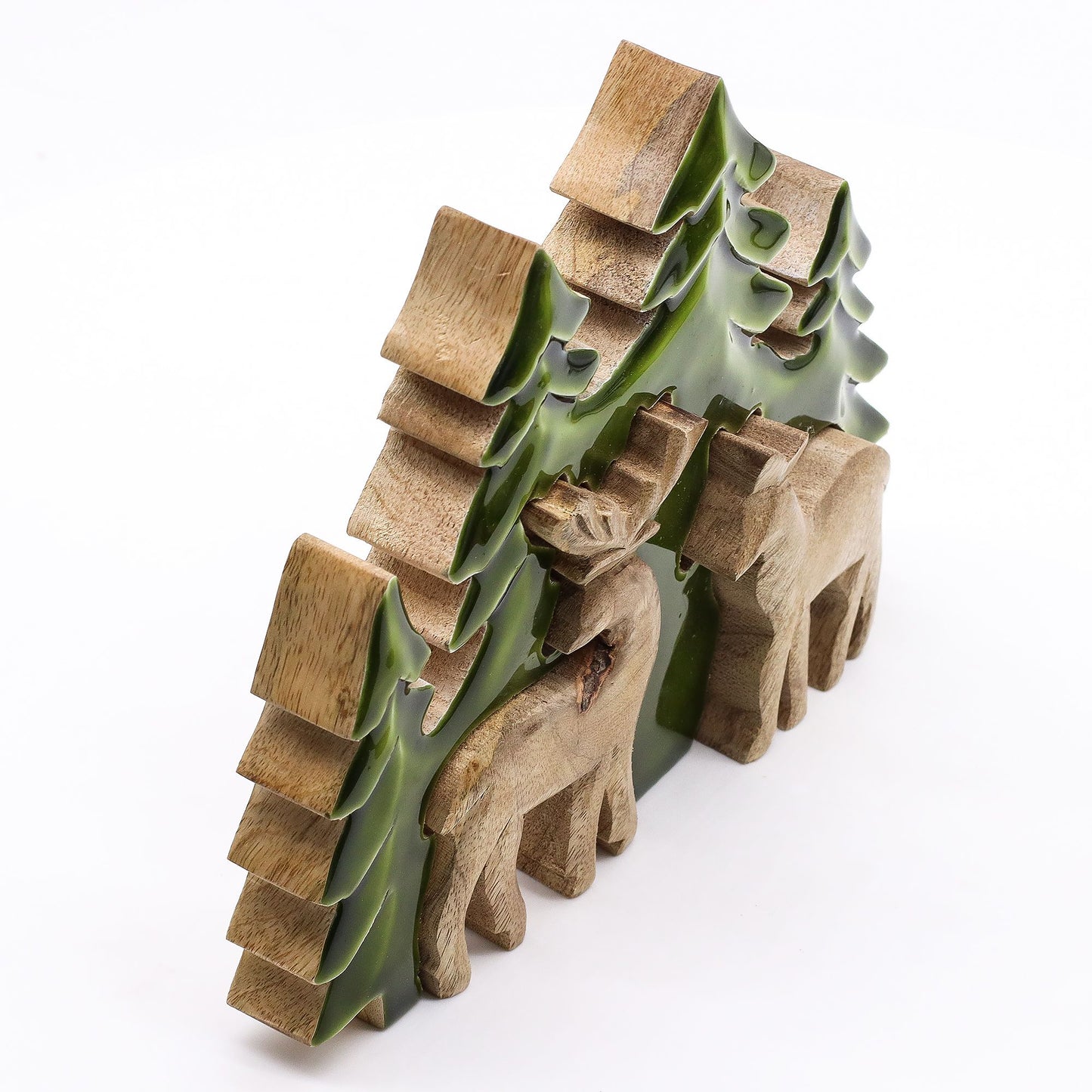 Lost in the Forrest - Two Dear in the Forrest 3D Wooden Decoration - 18x23cm