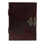 Leather World Map & Stitching Notebook (18x13cm)