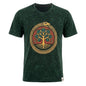 Nomad Sari Stonewashed Cotton T-Shirt - Tree of Life - Green - Large
