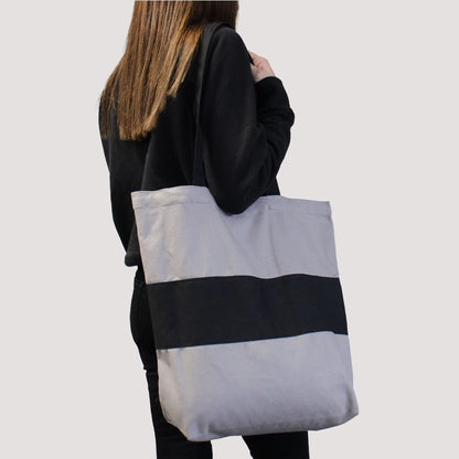 Two Tone Cotton Bag - 38x42x12cm - Green & Black - 10oz
