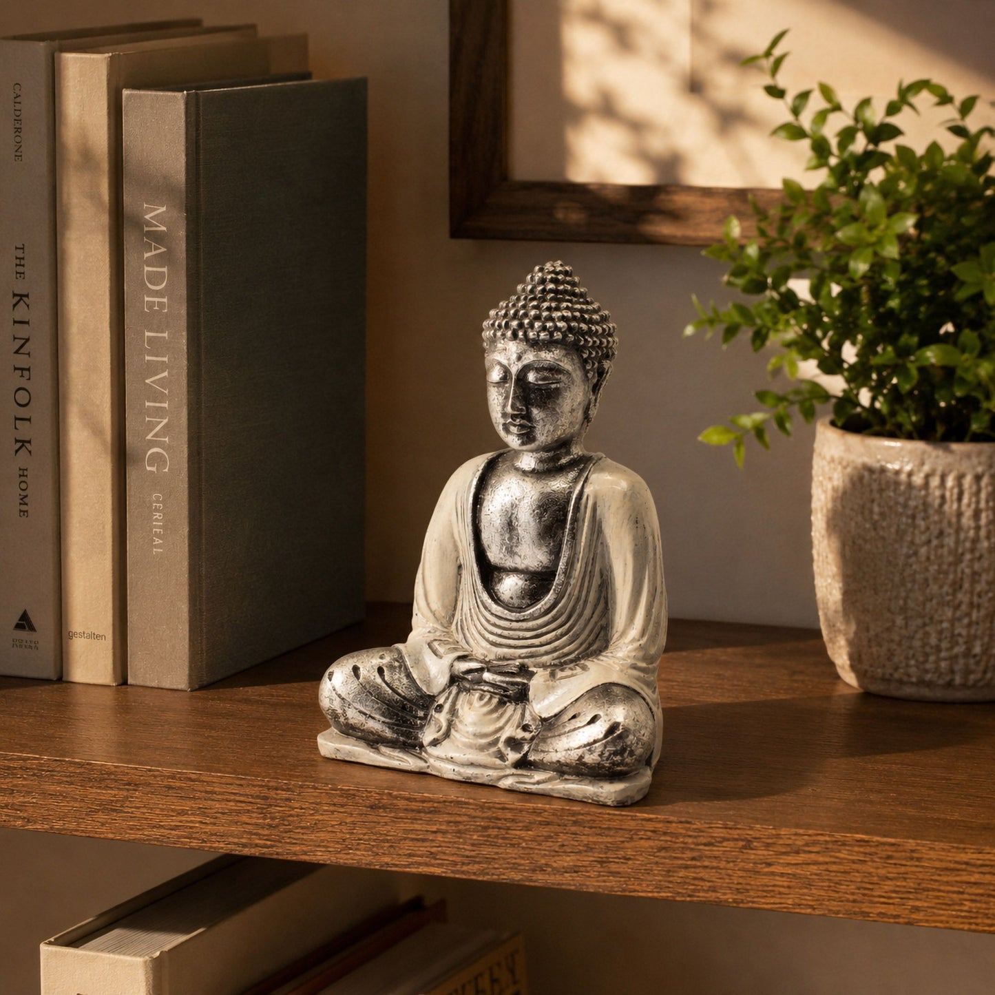 White & Grey Buddha - Medium