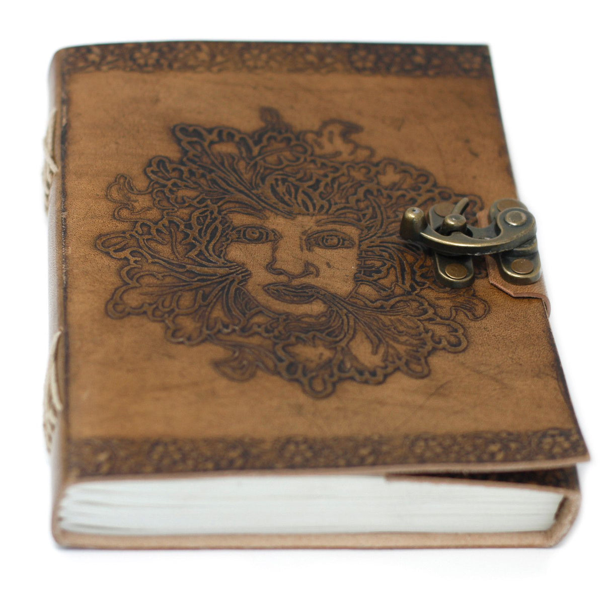 Leather Greenman Notebook (20x15cm)