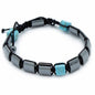 Magnetic Hematite Shamballa Bracelet - Turqoise Cuboids