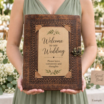 Huge Customisable Visitor Leather Book (25x32.5cm - 200 pages)