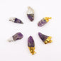 Gemstone Amethyst Gold & Silver Plated Pendants (6 assorted)