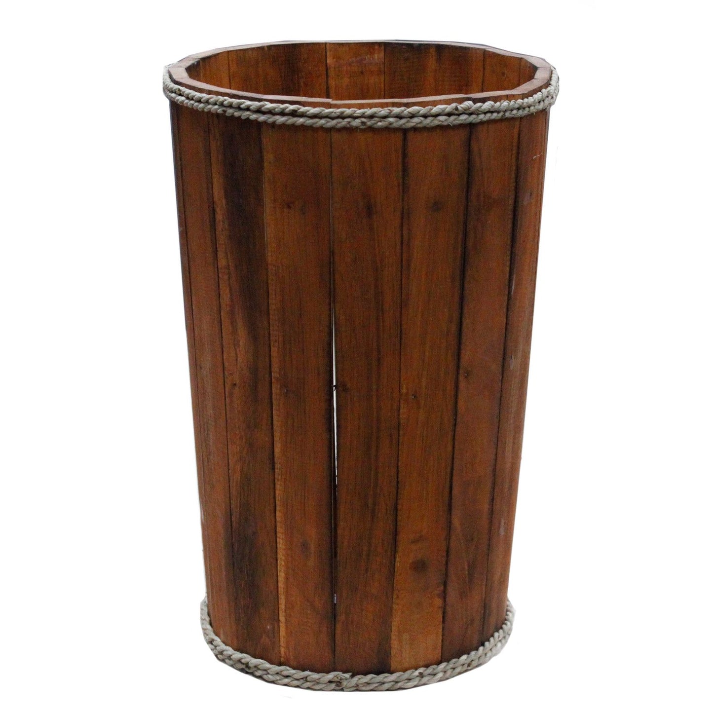Large Wooden Storage Tub – Brown