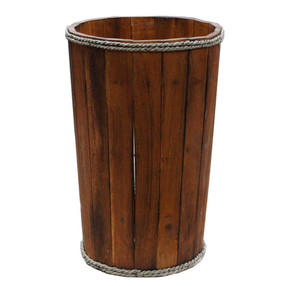 Large Wooden Storage Tub – Brown