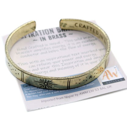 Inspiration Bracelet - Brass Sunrise, Galaxy, Stars, Earth