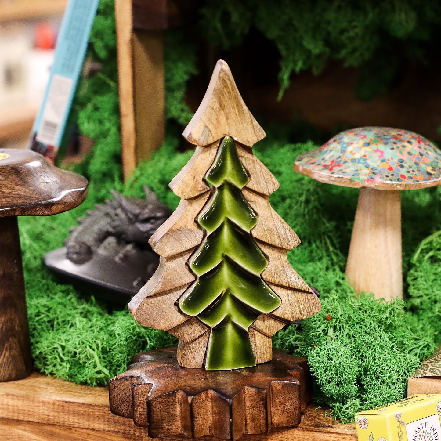 Lost in the Forrest - Small Tree in a Tree Wooden Decoration - 15x10cm