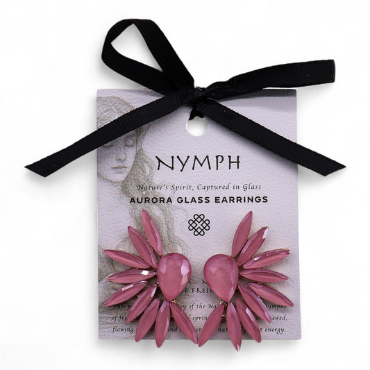 Soft Pink - Vintage Glass - Angel Wings - Earrings