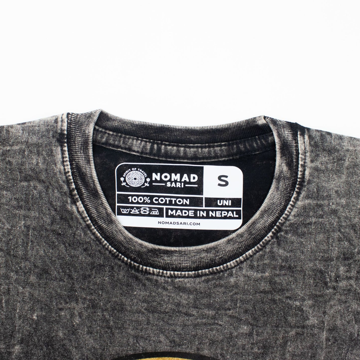 Nomad Sari Stonewashed Cotton T-Shirt - Rebel - Charcoal - Small