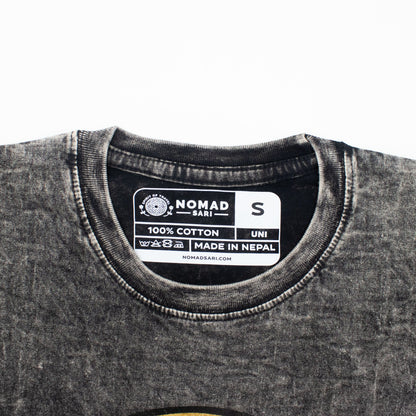 Nomad Sari Stonewashed Cotton T-Shirt - Rebel - Charcoal - Small
