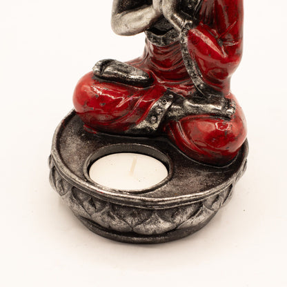 Buddha Candle Holder - Red - Medium