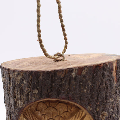 Tree Trunk Face - Bird House - Wise Owl