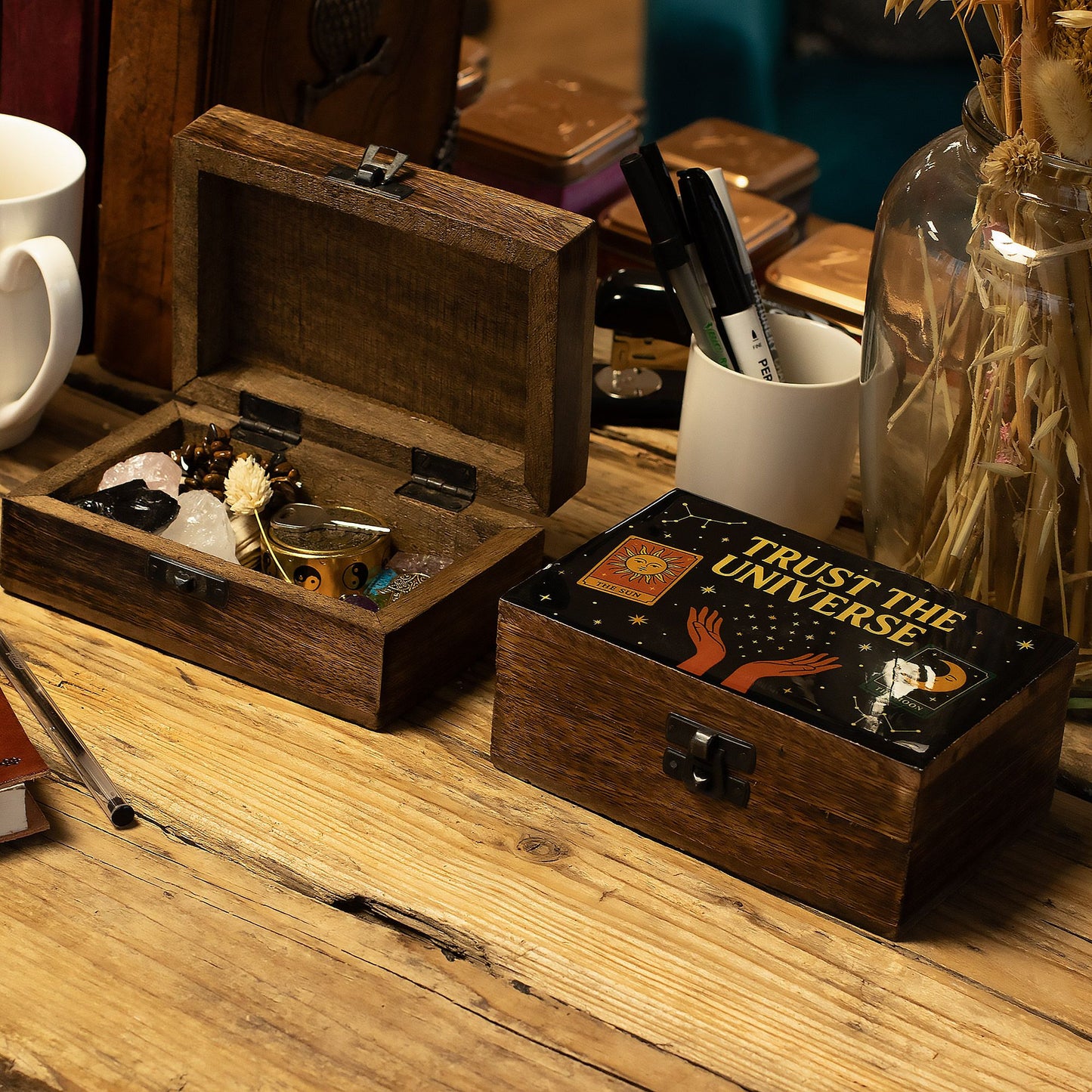 Medium Enamelled Box  - Trust the Universe
