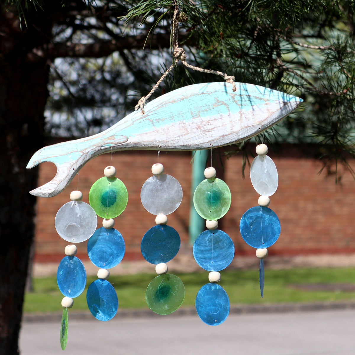 Aqua Fish Carving and Capiz Drop