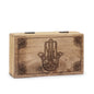 Medium Square Box 17x10x4.2cm - Hamsa Black Engraved