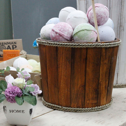 Large Wooden Storage Tub – Brown