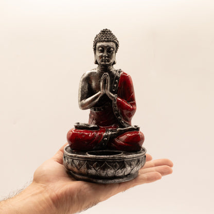 Buddha Candle Holder - Red - Medium