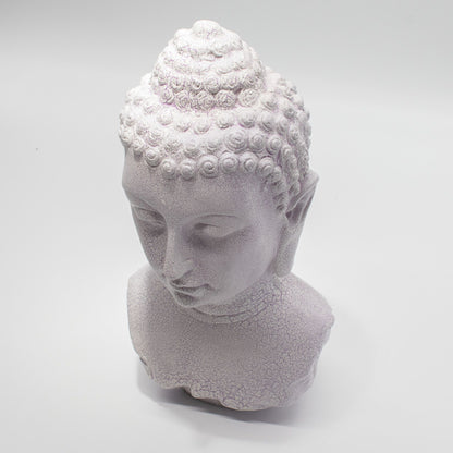 Buddha Bust Lamp Lavender Crackle - Oval Stand