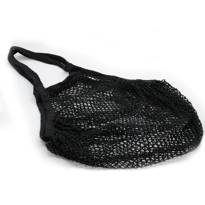 Pure Cotton Mesh Bag - Black