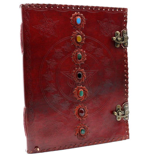 Huge 7 Chakra Leather Book (25x32.5cm - 200 pages)