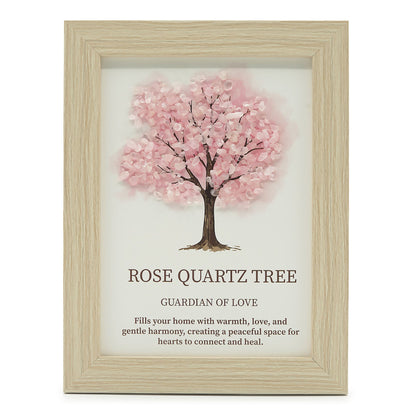 Gemstone Picture - Tree of Life - Rose Quartz (20x14.7x1cm)