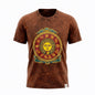 Nomad Sari Stonewashed Cotton T-Shirt - Sun & Zodiac - Brown - Small