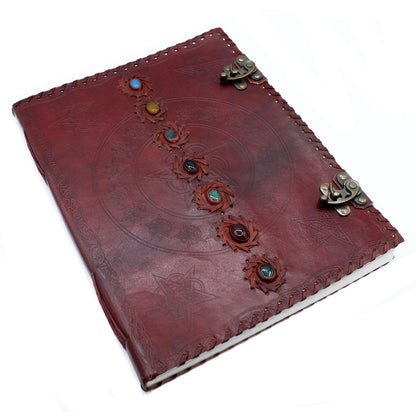 Huge 7 Chakra Leather Book (25x32.5cm - 200 pages)