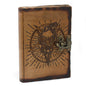 Leather Pentagon & Skull with Burns Detail Notebook (18x13cm)