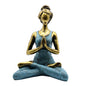 Yoga Lady Figure -  Bronze & Turquoise 24cm