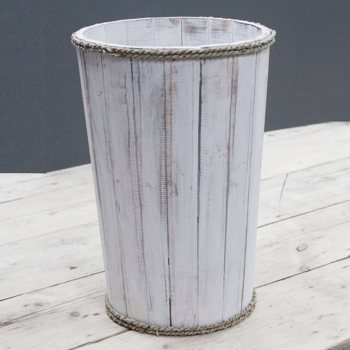 Name Large Wooden Storage Tub – Whitewash