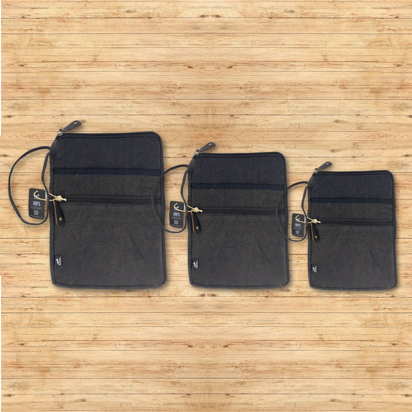 Stonewash Travel Laptop Pouch - Charcoal