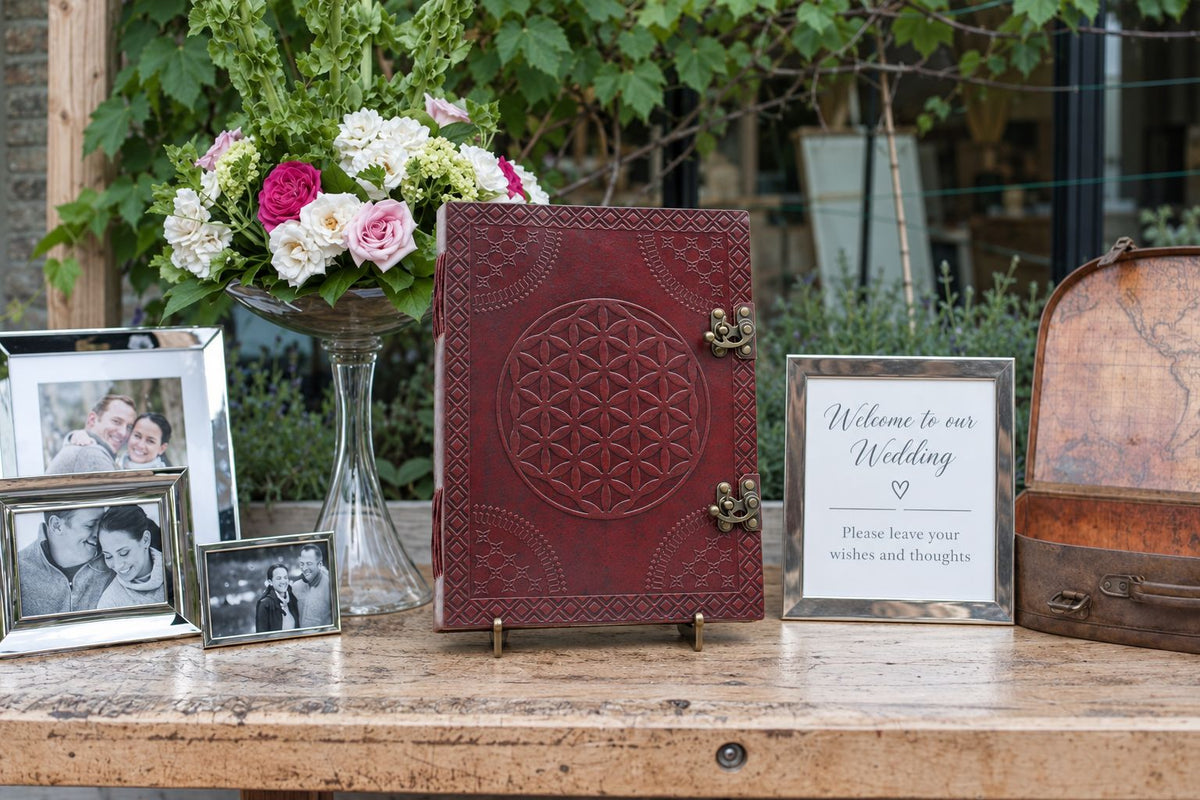 Huge Flower of Life Leather Book (25x32.5cm - 200 pages)