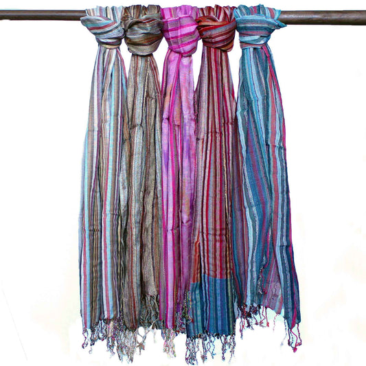 Indian Boho Scarves - 22x72in - Random Blues