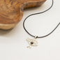 Indian Devotional Pendant - Silver Plated (45cm Cord)- Cleopatra Eye - Iolite