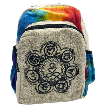 Tie-dye Hemp Medium Backpack - 7 Chakra