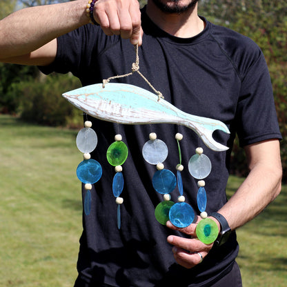 Aqua Fish Carving and Capiz Drop