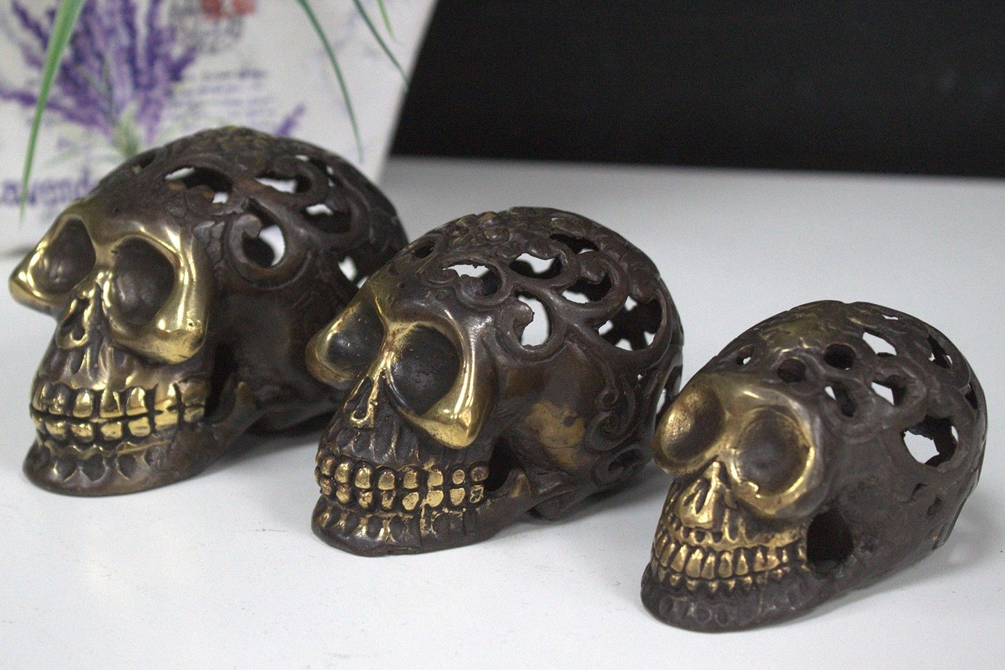Vintage Brass Skull - Large