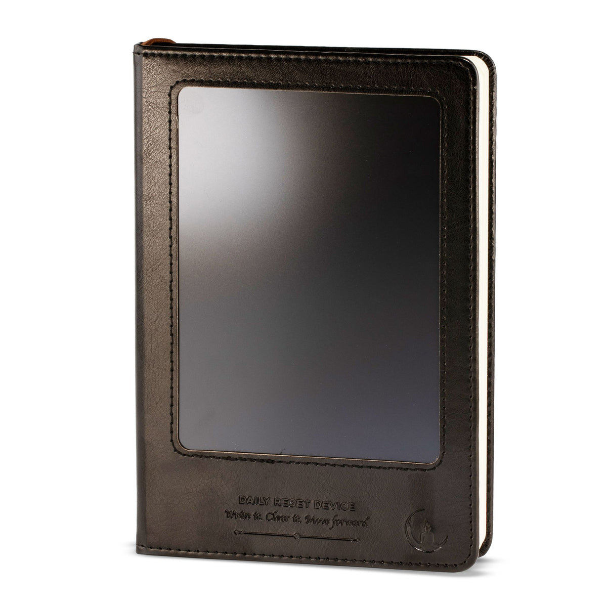 A5 Intention Note Book - LCD Wipe Screen - Black Leather Effect - 160 Pages