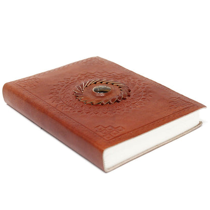 Leather Tiger Eye Notebook (17x12cm)