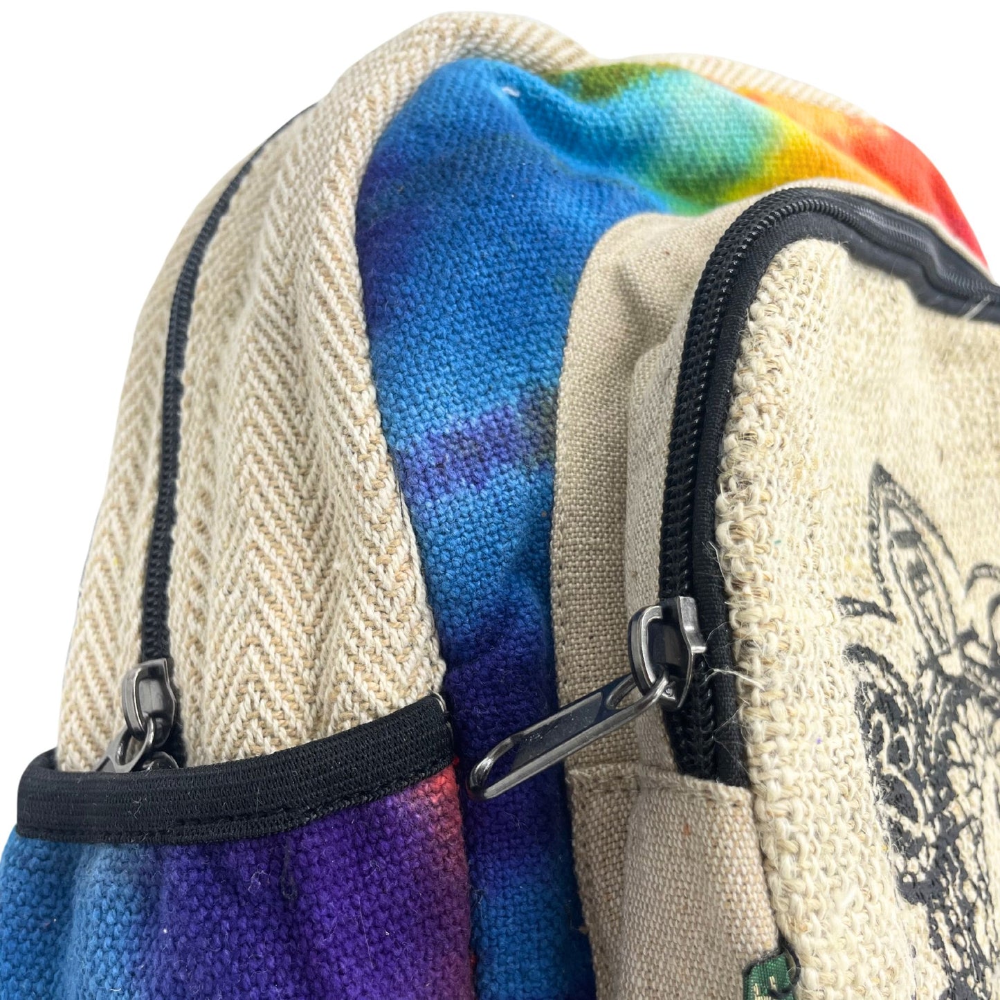 Tie-dye Hemp Medium Backpack - 7 Chakra