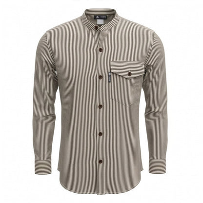 Nomad Sari Grandad Shirt - Grey Stone - XL