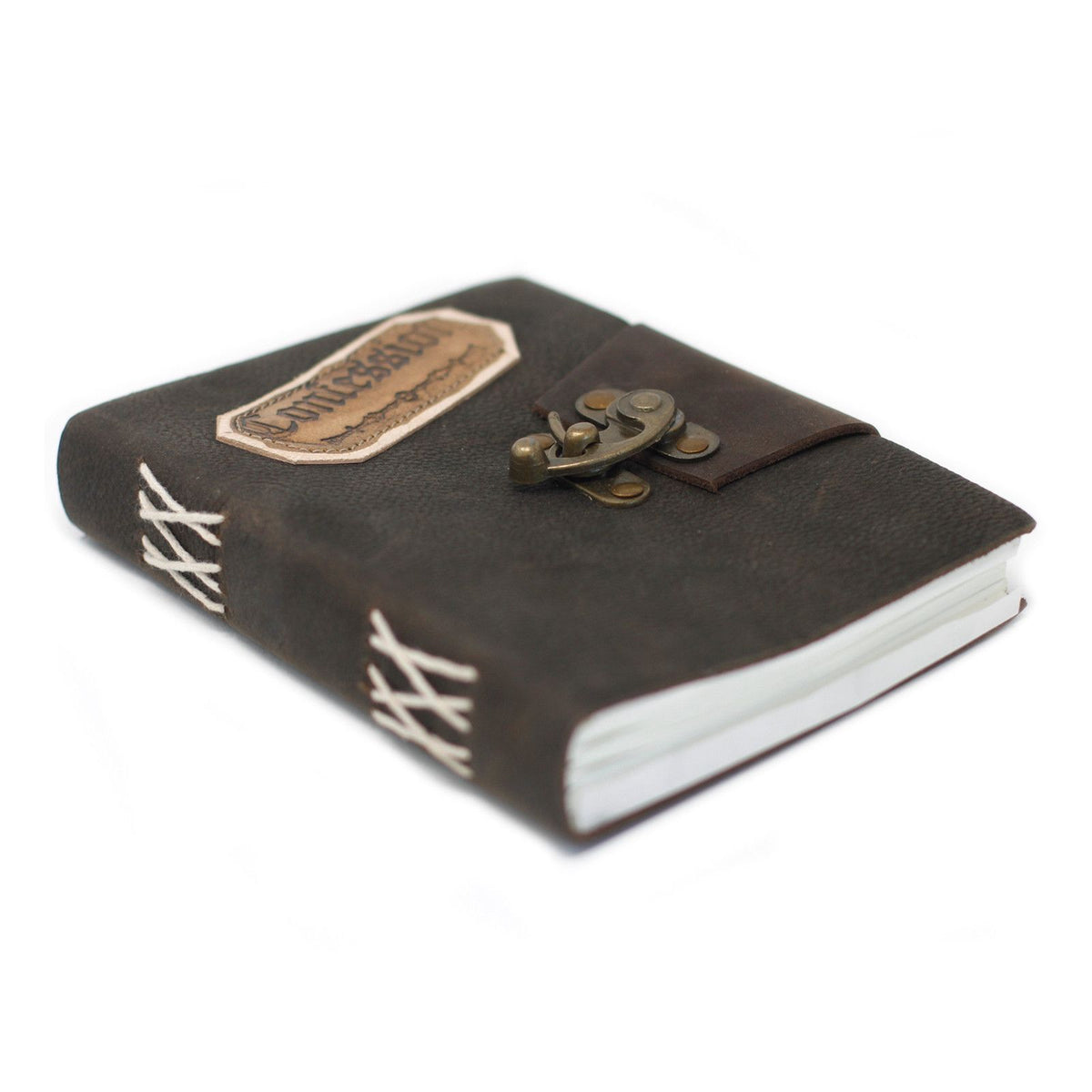 Leather Black Confessions with Lock Notebook (18x13cm)