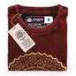 Nomad Sari Stonewashed Cotton T-Shirt – Mandala – Maroon – Small